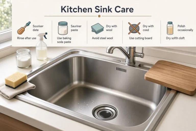 Kitchen sink care tips to prevent stains and scratches