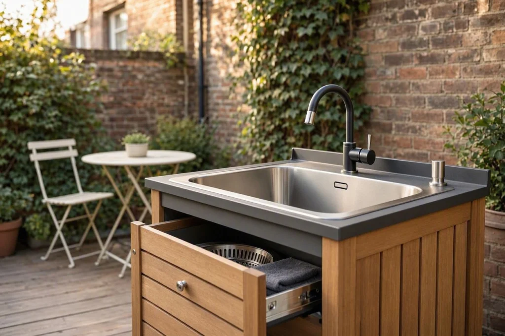Lordear compact outdoor kitchen sink for small patios