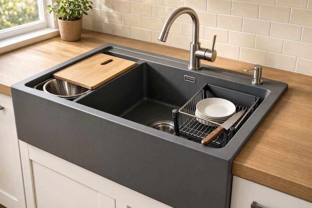 composite apron sink accessories