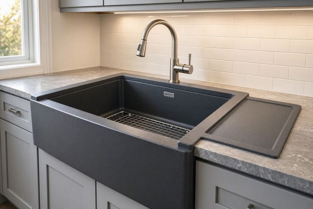 durable composite apron sink surfac