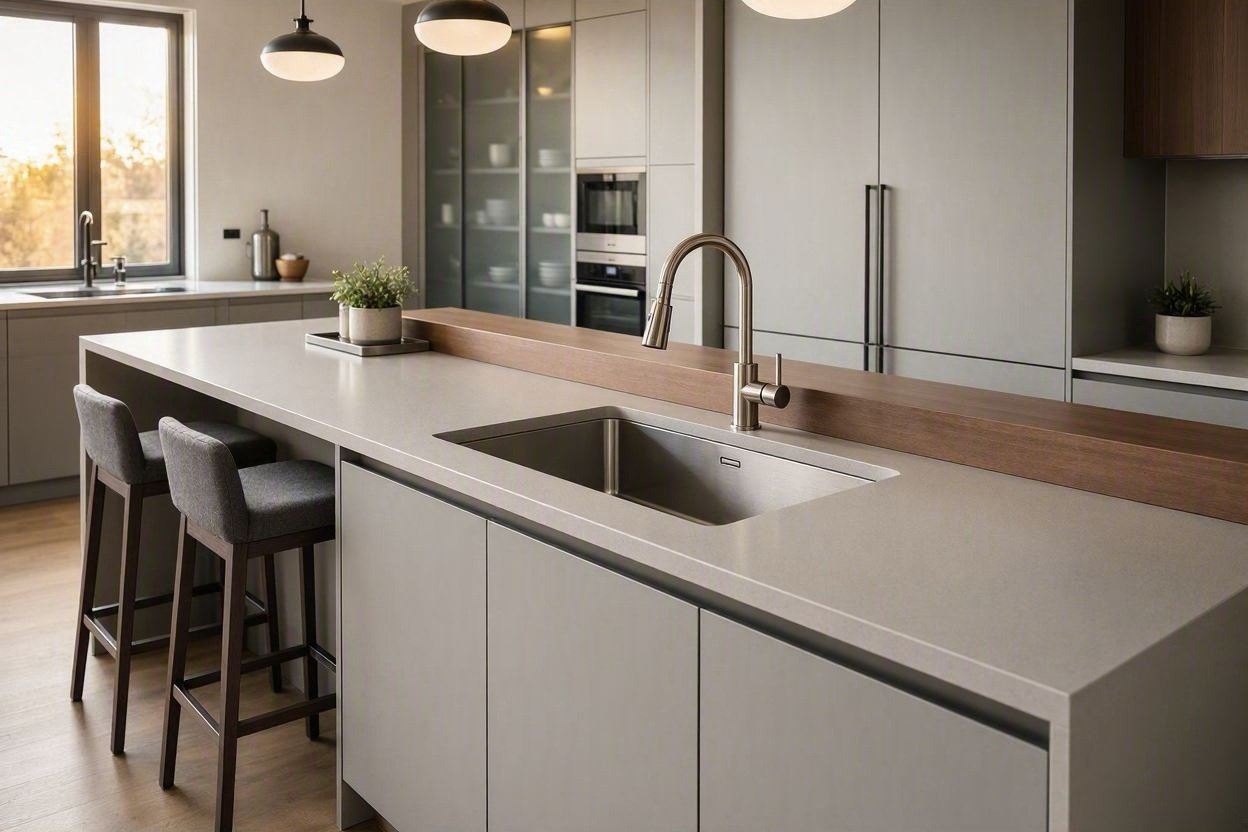 island bar sink in a modern kitchen island