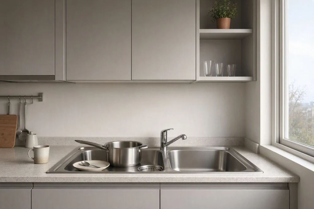 single bowl small kitchen sink for an apartment