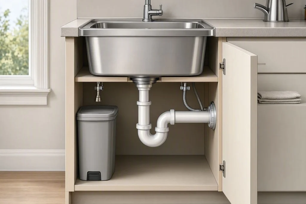small kitchen sink depth and under sink plumbing clearance