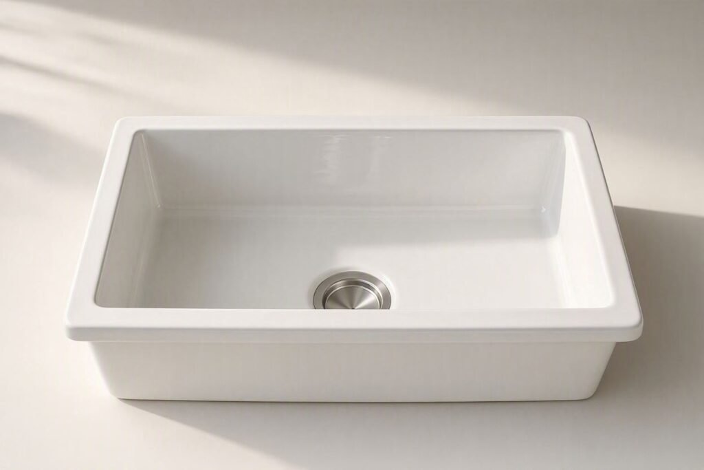 Miuara 32 inch white fireclay kitchen sink