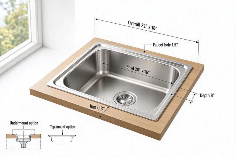 Single-Bowl Compact Sink Dimensions for a Small Kitchen