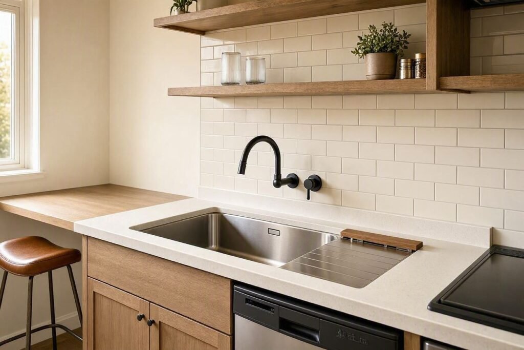 Bar Sink for Small Kitchens in a compact kitchen