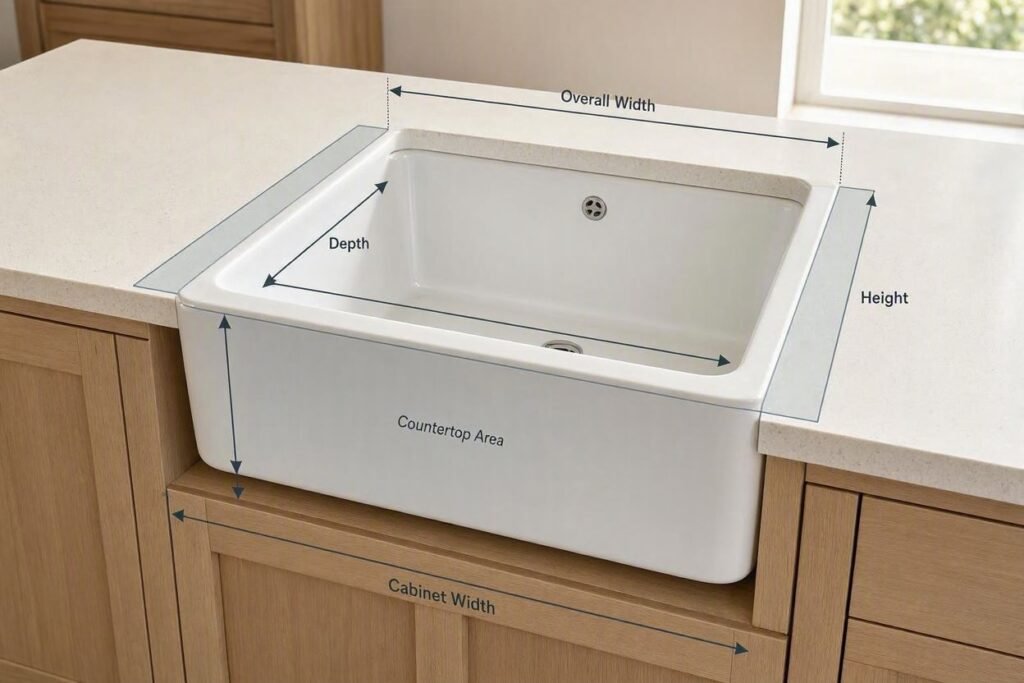 fireclay kitchen sink dimensions and cabinet measurements