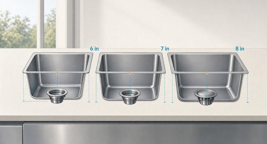 shallow kitchen sink depth comparison