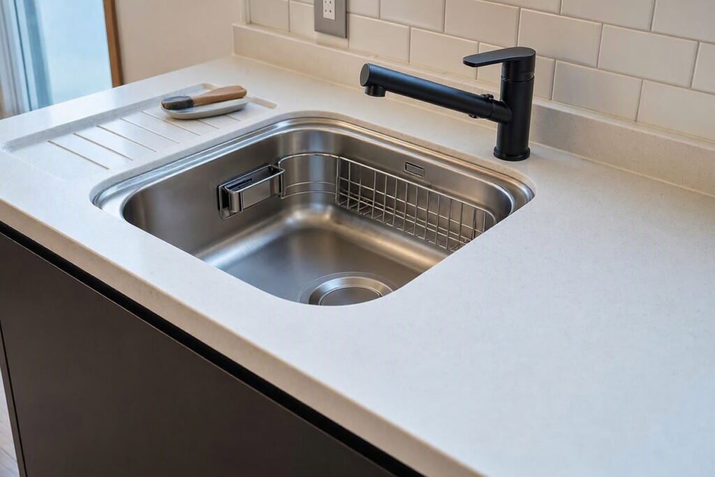 single bowl compact kitchen sink preserving counter space